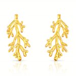 18K gold plated stainless steel stud earrings front view
