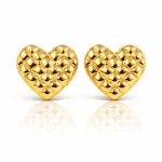 18K gold plated stainless steel heart-shaped stud earrings