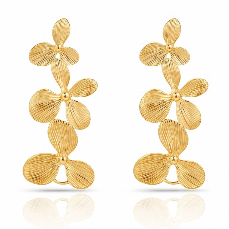 Flower Meadow 18K gold plated stainless steel stud earrings