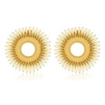 18K gold plated stainless steel sunflower stud earrings