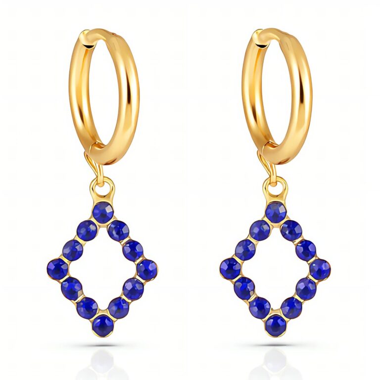 18K gold plated stainless steel earrings with cubic zirconia
