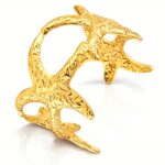 18K gold plated stainless steel starfish bracelet on wrist