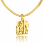 18K gold plated stainless steel necklace with pendant and lobster claw clasp