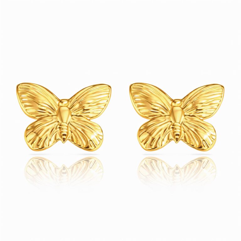 18K gold plated stainless steel bee stud earrings