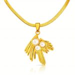 18K gold plated stainless steel necklace with pearl imitation pendant