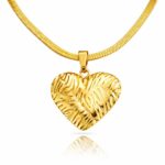18K gold plated stainless steel heart necklace with lobster claw closure
