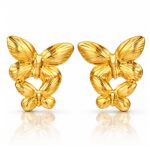 18K gold plated stainless steel bee stud earrings
