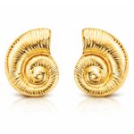 18K gold plated stainless steel seashell stud earrings