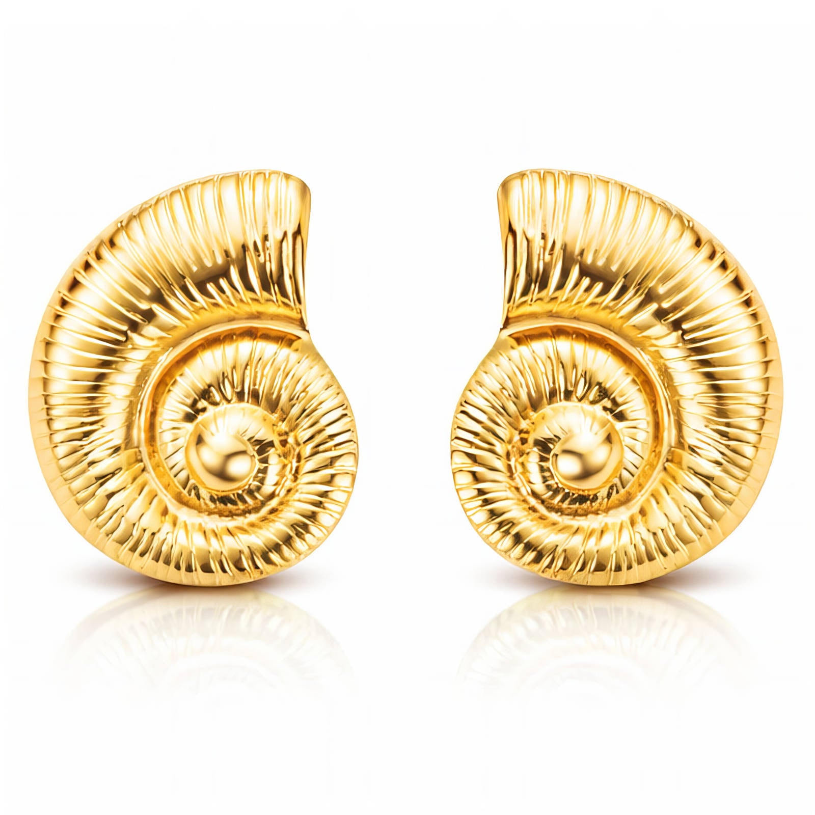 91684-0_08593597 18K gold plated stainless steel seashell stud earrings