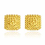18K gold plated stainless steel stud earrings 2.1 cm size