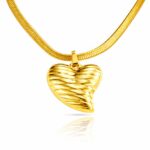 18K gold plated stainless steel heart necklace with lobster claw clasp