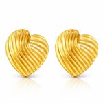 18K gold plated stainless steel heart stud earrings