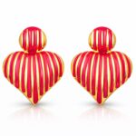 18K gold plated stainless steel stud earrings front view