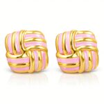 18K gold plated stainless steel stud earrings with enamel