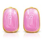 18K gold plated stainless steel stud earrings with enamel finish