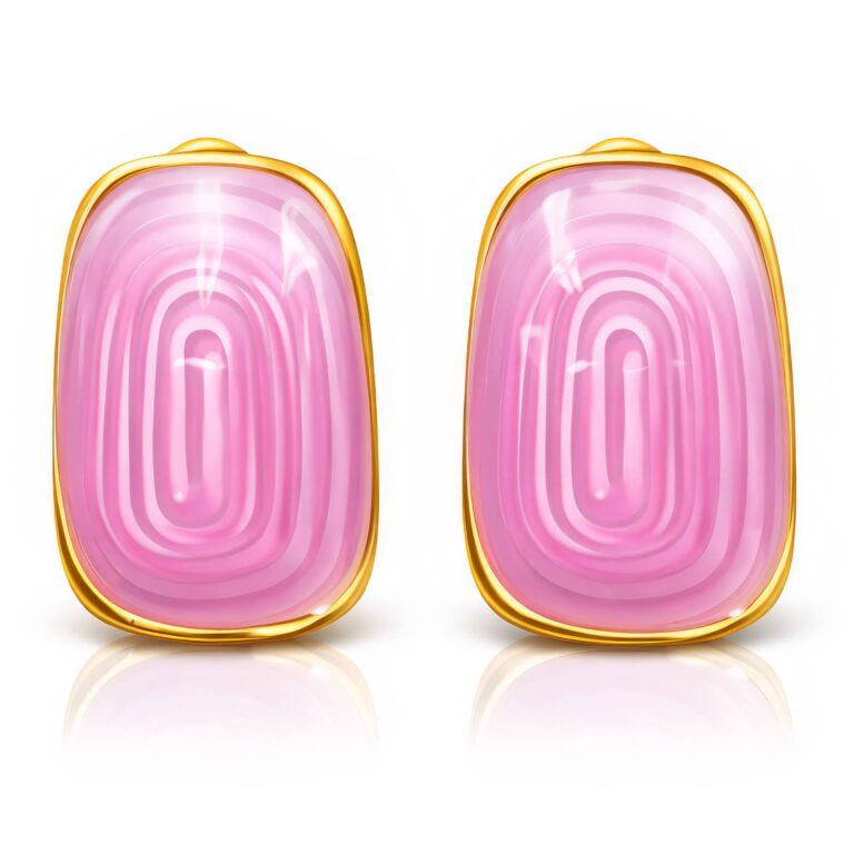 18K gold plated stainless steel stud earrings with enamel finish