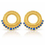 18K gold plated stainless steel earrings on white background