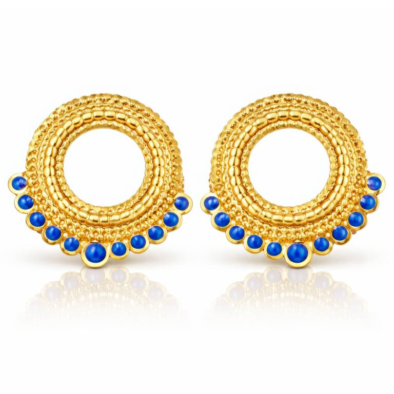 18K gold plated stainless steel earrings on white background
