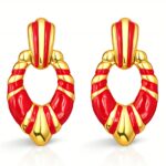 18K gold plated stainless steel stud earrings with enamel detail
