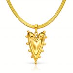 18K gold plated stainless steel heart necklace with lobster claw clasp