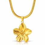 18K gold plated stainless steel flower necklace with lobster claw clasp