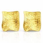 18K gold plated stainless steel stud earrings front view