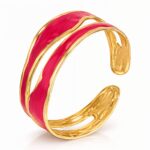 18K gold plated stainless steel bracelet with enamel finish