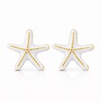 18K gold plated stainless steel starfish stud earrings