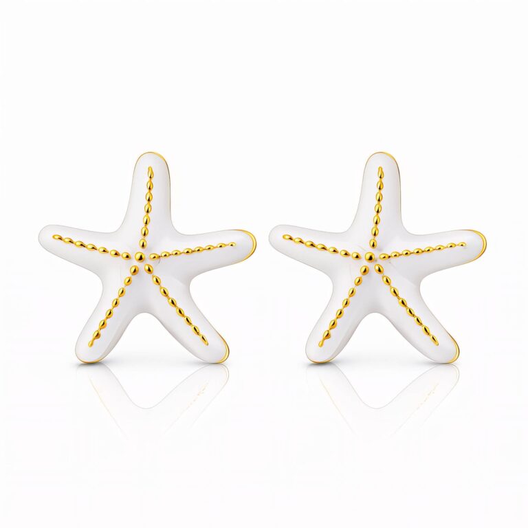 18K gold plated stainless steel starfish stud earrings