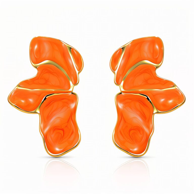 18K gold plated stainless steel stud earrings with enamel detail