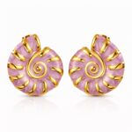 18K gold plated stainless steel seashell stud earrings