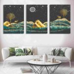 Set of three 8x11 inch wooden phototile frames with spiritual design for wall decor