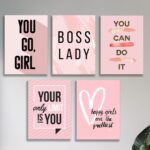 Set of 5 Premium Wall Art Photo Tiles – Modern Home Decor Sets 8x11