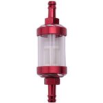 Universal Aluminum Glass Motorcycle Oil Filter – Transparent Reusable Inline Oil Filter for Motorbikes (Random Color)