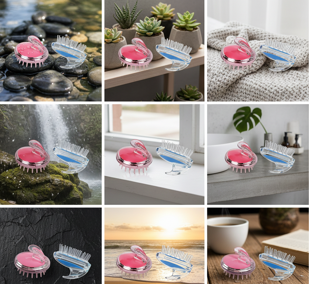959a2a9ff7781fbf4b129fe57c120165.png Silicone hair wash brush with soft bristles for scalp massage