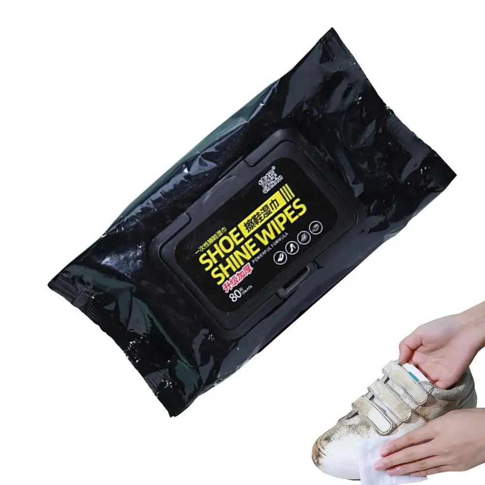 95aeb149ec4bf4c6cd2a438697cd3b9d.jpg Quick-Shine Shoe Cleaning Wipes pack with resealable lid