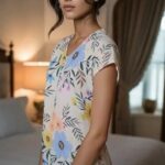 Misty Charm 3 Piece Nightwear Set for Women – Free Size Soft Jersey Interlock Nighty with Panty & Poni