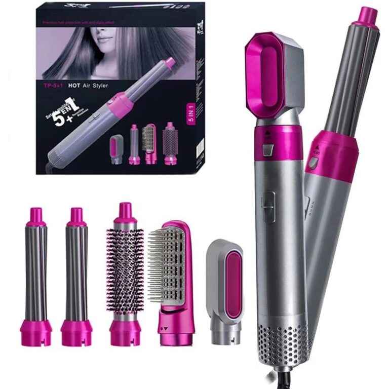 5-in-1 electric hair dryer brush kit with attachments