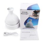 Electric scalp massager front view with four silicone clusters