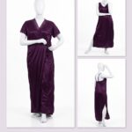 2 Pcs Premium Silk Lace Women's Sleepwear Set Inner & Gown Nightwear (Size Free)