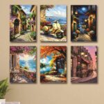 6 PC Colorful Wall Art Cardboard Phototiles Durable Elegant Stylish Vibrant And Unique Decorative Home And Office Collection