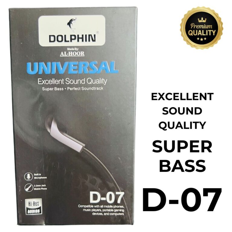 Dolphin D-07 handsfree earphones with super bass stereo sound and inline controls