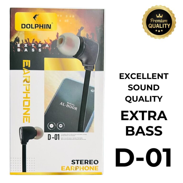 D-01 Super Bass Handsfree earphones with inline controls and mic in elegant design