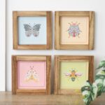 Set of 4 Floral Bug Framed Wall Art Prints