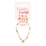 Orange Mushroom Beaded Charm Bracelet