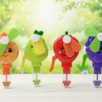 Handheld fruit-shaped toy fan with soft blades in colorful design