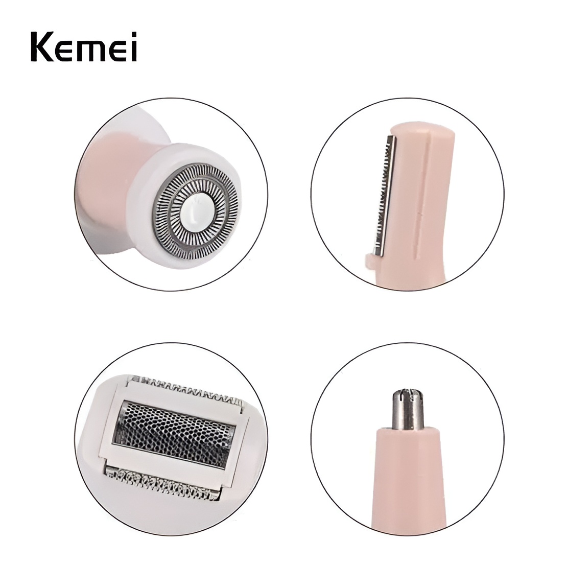 GmJgW0Y2_2x.jpg Kemei 4 in 1 Rechargeable Hair Remover Shaver Ladies epilator - KM-3024 (Random color) - Image 1