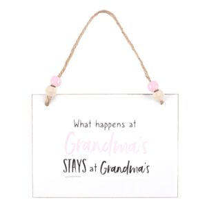 What Happens at Grandma's Hanging Sign