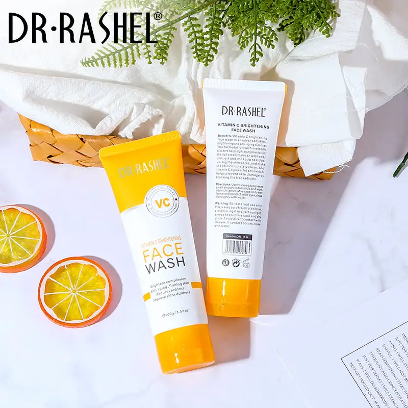 He93ba6021e664739819af13d8fd364e71.webp Dr Rashel Vitamin C Brightening Face Wash front packaging 100g