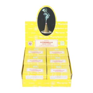 Set of 12 Citronella Dhoop Incense Cones by Satya (6/30)